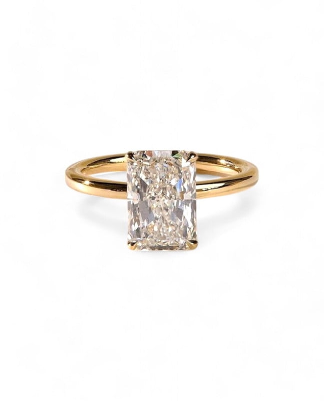 JEWELSBYASAILOR 1.5 Ct Radiant Moissanite Solitaire Engagement Ring / Wedding Ring for Women / 925 Sterling Silver