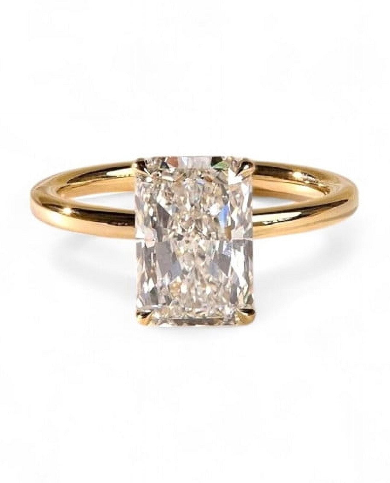 JEWELSBYASAILOR 1.5 Ct Radiant Moissanite Solitaire Engagement Ring / Wedding Ring for Women / 925 Sterling Silver