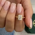 thumbnail image 1 of JEWELSBYASAILOR 2CT Radiant Moissanite Bezel Solitaire Bezel Engagement Ring , Split Shank Yellow Gold Rings, 1 of 6