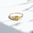 thumbnail image 1 of JEWELSBYASAILOR Baguette Peridot Promise Ring / 4x8MM Green Gemstone / Moissanite Engagement Gift for Her, 1 of 3