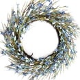 thumbnail image 1 of JEWLALO 18" Spring Artificial Forsythia Flower Wreath, All Year Around Wreath for Front Door, Wedding Window Home Wall Indoor Front Door Decor (Blue), 1 of 5