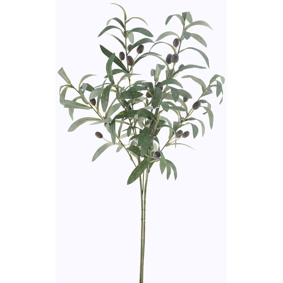 JEWLALO 2PCS Artificial Olive Branches for Vases, Fake Olive Stems with Fruits, Spring Summer Greenery Stems for Centerpieces Home Indoor Decorations