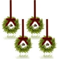 thumbnail image 1 of JEWLALO 4Pcs Mini Christmas Wreath, 12 Inch Small Wreaths for Kitchen Cabinets, with Deep Red Bow Vintage Bells Pine and Cypress Leaves for Fireplace Window Farmhouse Indoor Home Decorations, 1 of 7