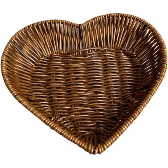 JEWLALO 6" Valentine's Day Heart-shaped Storage Basket Food Fruit Bread Storage Organizer Table Tray for Kitchen Sundries Storage, Valentine's Day Easter Decors