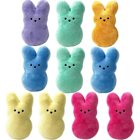JEWLALO 6PCS Easter Bunny Stuffed Animals, Cute Animal Dolls, Easter Basket Stuffers, Rabbits Stuffed Animals Easter Bunny Plush Dolls, Desktop Sofa Easter Decors