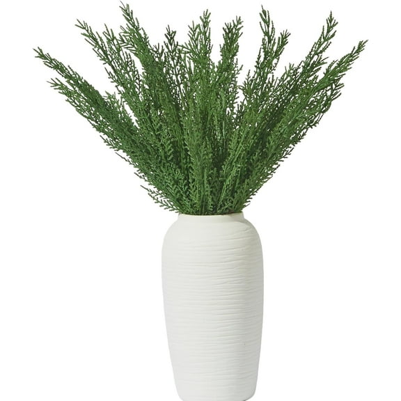 JEWLALO 6Pcs Faux Cypress Stems, 18 Inch Christmas Artificial Pine Branches, Greenery Stems Fake Cedar, Christmas Vase Fillers Home Decorations