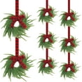 thumbnail image 1 of JEWLALO 8PC Small Christmas Norfolk Wreaths, 8" Mini Wreaths for Kitchen Cabinets with Bow Ribbon, Real Touch Norfolk Pine Decorative Hanging Greenery for Xmas Window Door Farmhouse Decor (Red&Black), 1 of 10
