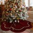 thumbnail image 1 of JEWLALO Christmas Tree Skirt, 60 Inch Red Velvet Fur Scalloped Tree Skirt Sparking Gold Lace Trim for Party Rustic Xmas Holiday Decorations All Year, 1 of 9
