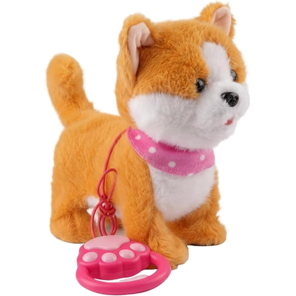 JEWLALO Easter Dog Plush Toys, Adorable Shiba Inu Walking Puppy Stuffed Animals, Lifelike Sounds and Action, Companion Little Pets