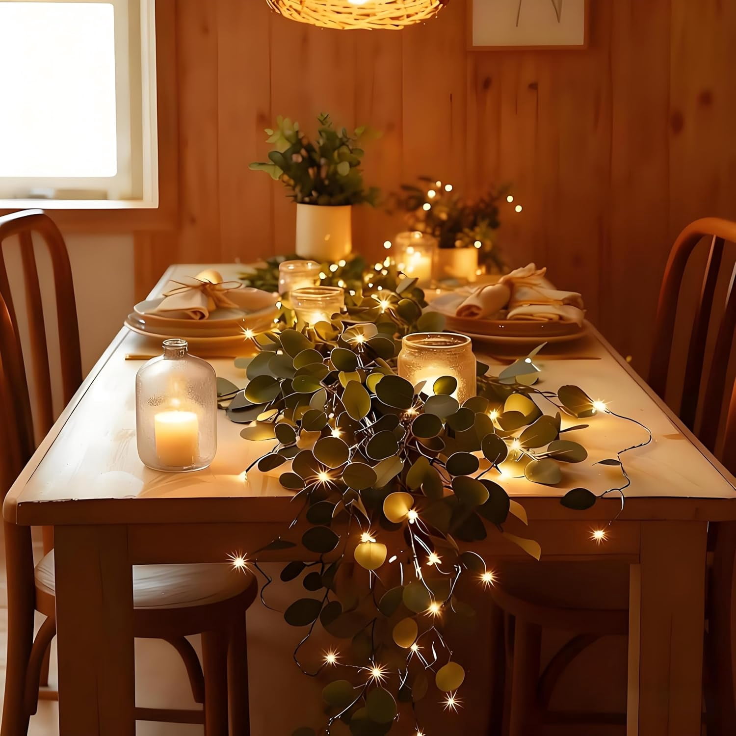 JEWLALO Fairy Light Olive Vine Garland, 6FT Lighted Artificial Olive ...
