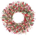 thumbnail image 1 of JEWLALO Spring Wreath, 24” Wreath, Artificial Red and Orange Wreaths with Flower, All Seasons Wreath for Front Door, Living Room, Wedding, 1 of 8