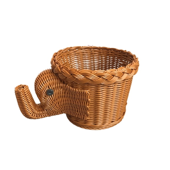 JEWLALO Storage Basket, Storage Basket Animals Shaped Elephant Pig Design Woven Plastic Home Decor Fruit Snack Container Organizer for Daily Use Animal Shaped Baskets
