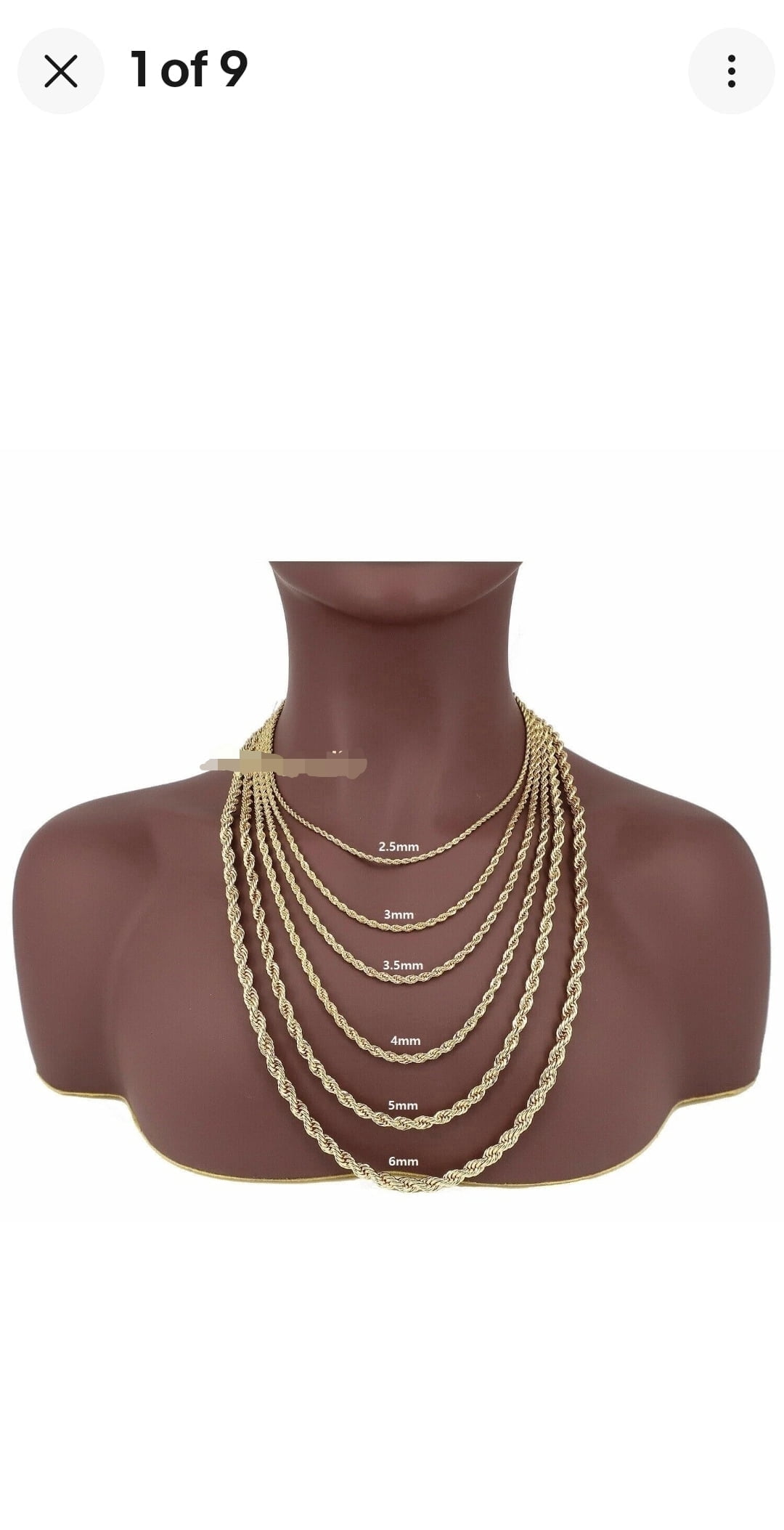 14K Solid Gold Filled Rope Chain Necklace 24 in, 5mm for Women and Men by JEWLER