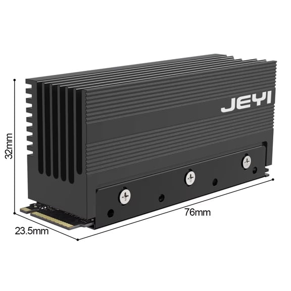 JEYI M.2 2280 SSD Heatsink, Aluminum Dust-proof NVMe NGFF Cooler with Thermal Pads