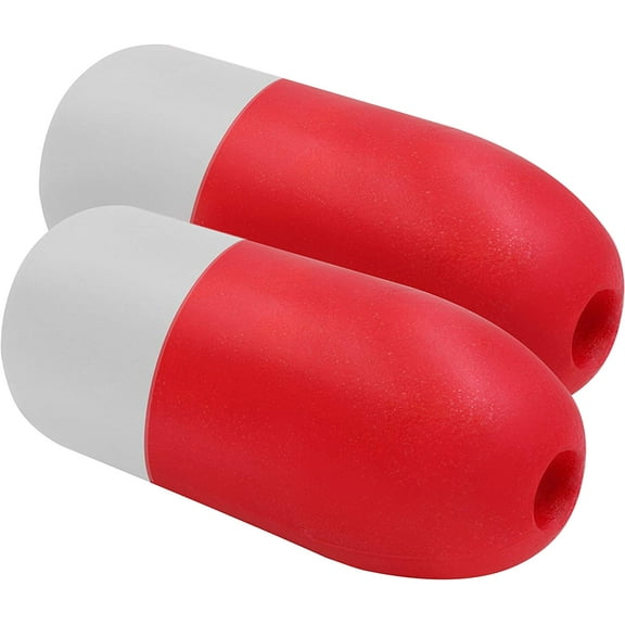 JEZERO Deep Water Fishing Floats: Great for Trail Markers, Dock Floats, Swim Buoy, Kayak Anchor Kit, Pool Buoy, Crabbing & Boats | 2 PACK - RED & WHITE, 5" x 11"