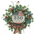 thumbnail image 1 of JEZWX 250th Anniversary Wreath 1776-2026 for Front Door, 18 Inch Patriotic Eucalyptus Wreath with Red White Blue Berries and Bow, USA Independence Day Decor, 1 of 9