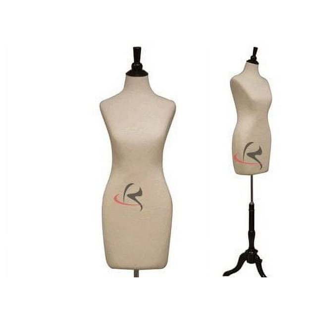JF-FBSB+BS-05CPS Female Foam Dress Form - 34" Bust, 22" Waist, With Metal Base & Jersey Cover
