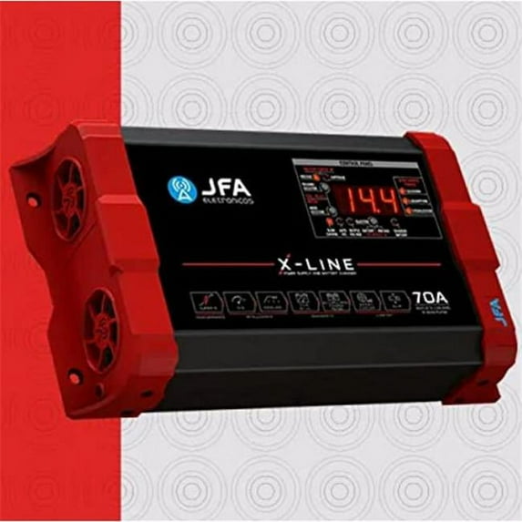 JFA Power Supply and Charger 70A X-LINE Intelligent Ventilation Battery Charge System with Dynamic PWM Control Compact Design Maintains up to 3.500 WRMS of Sound Playing