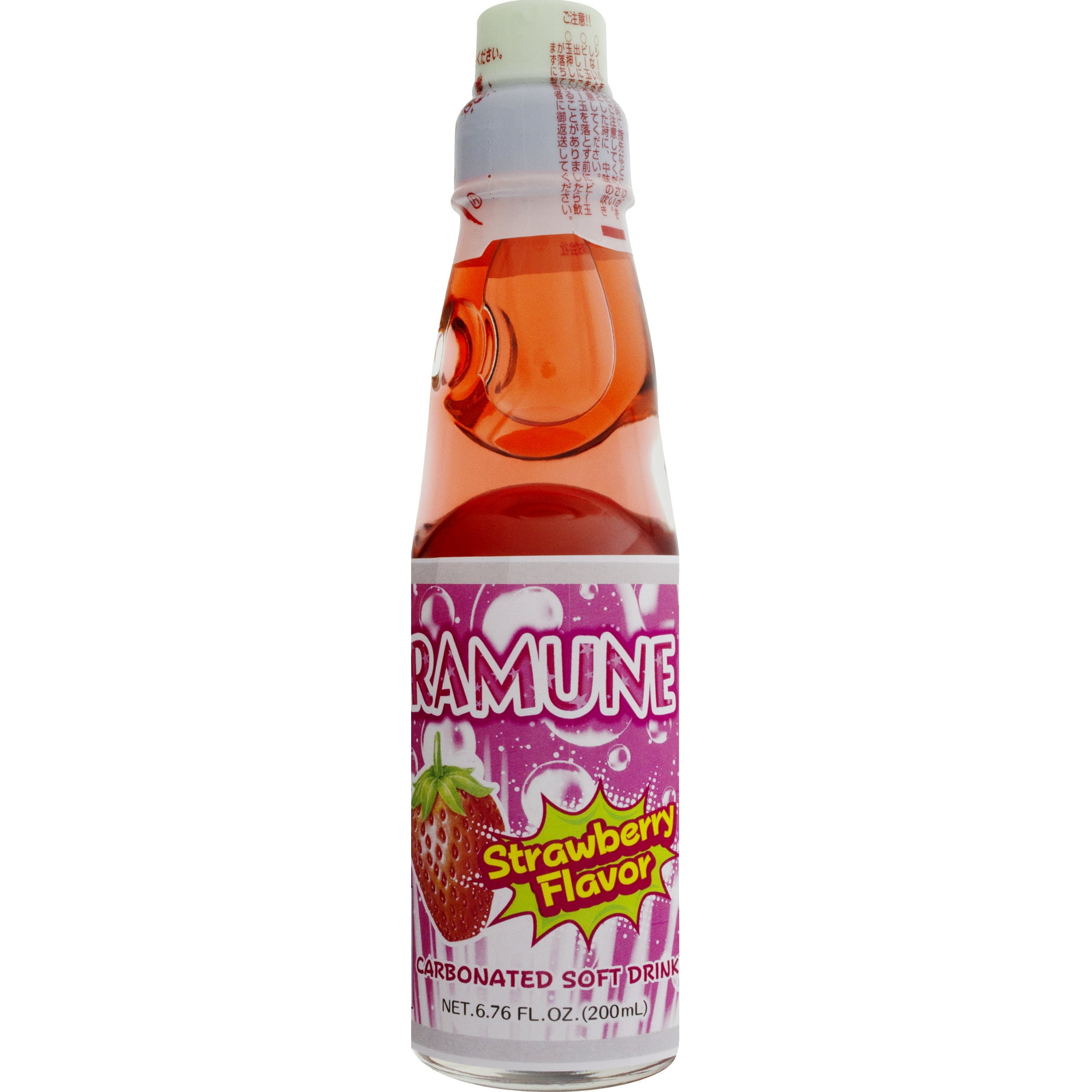 JFC Ramune Strawberry Japanese carbonated soft drink 6.76 fz 200ml