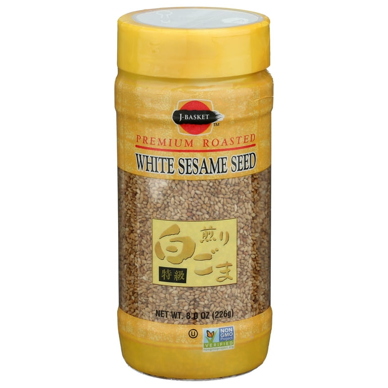J-Basket Premium Non-GMO White Roasted Sesame Seeds, 8 oz J-Basket Premium Non-GMO White Roasted Sesame Seeds, 8 oz