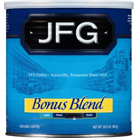 JFG Bonus Blend, Medium-Dark Roast, Ground Coffee 30.6 oz