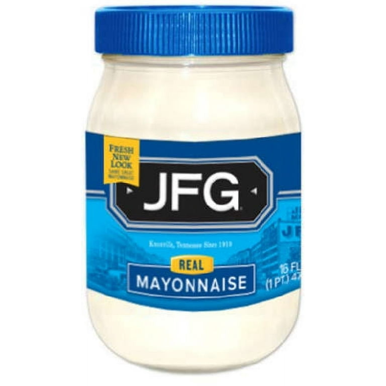 https://i5.walmartimages.com/seo/JFG-Real-Mayonnaise-16-oz-Plastic-Jar_a743dd39-869b-4324-bae9-4dcb1dc70d49.457fd695e37a89a5416a842333ecd23f.jpeg?odnHeight=768&odnWidth=768&odnBg=FFFFFF