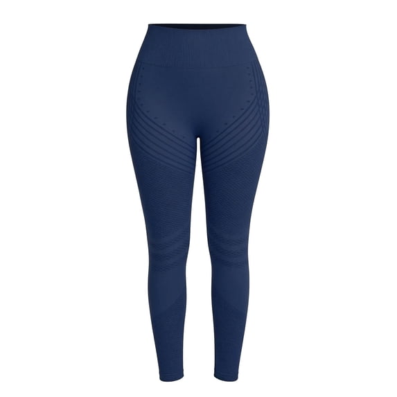 JFGHDG 3D Anti Cellulite Leggings for Women Resistance Band Compression Leggings Tummy Control Butt Lifting Workout Yoga Pants Navy L