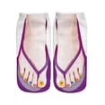 thumbnail image 1 of JFGHDG 3D Pattern Manicure Print Socks Flip Flop Funny Hidden Running Socks Women Personalized Low Cut Socks Wine L, 1 of 5