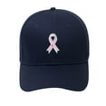thumbnail image 1 of JFGHDG Adjustable Cotton Baseball Cap with Pink Ribbon Embroidery Breast Cancer Awareness Theme Casual Support Hat for Daily Activities Navy One Size, 1 of 4