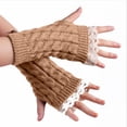 thumbnail image 1 of JFGHDG Arm Warmer Stretchy Fingerless Arm Warmers Knitted Arm Warmers for Women Soft Stretchy Arm Warmers Fingerless Arm Warmers Skin Friendly Warm Arm Warmers Wrist Warmers Coffee One Size, 1 of 6