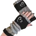 thumbnail image 1 of JFGHDG Arm Warmers Women Universal Unisex Arm Warmers Soft Stretchy Arm Warmers Lightweight Long Fingerless Gloves Knitted Fingerless Arm Warmers Sleeves Elastic Thumb Hole Sleeves Black One Size, 1 of 3