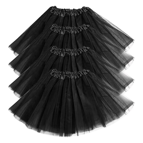 JFGHDG Ballroom Skirt Tutus for Women Renaissance Skirt 80s Outfit for Women Holiday Tutu Skirt Tutu Black Tulle Skirt Black*3 a