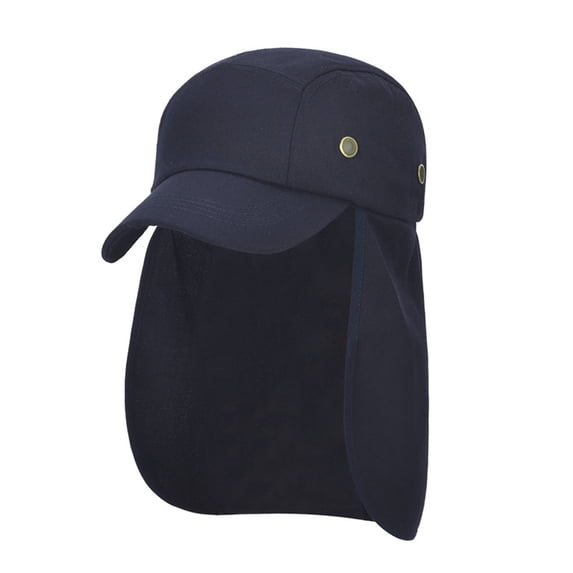 JFGHDG Baseball Cap Men Sun Hat with Removable Neck Flap Sports Hat Men and Women Sun Cap for Fishing Hiking Sun Hat for Men & Women with Neck Cape Unisex Uv Protection Runing Hat Dark Blue One Size