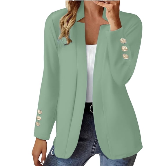 JFGHDG Blazers for Women's Blazers & Suit Jackets Blazers for Women Business Casual Women Blazer Suits for Women 3/4 Sleeve Blazer for Women Lightweight Jacket Women Green 2 5xl