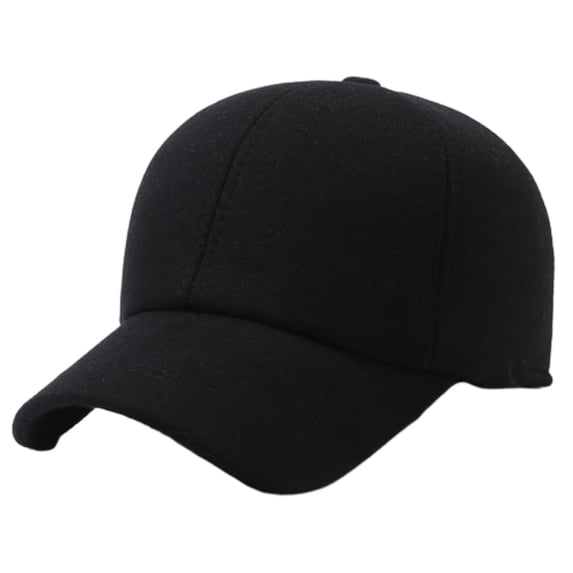 JFGHDG Blend Baseball Cap Unisex Warm Adjustable Dad Hat Soft Thick Casual Cap for Fall Winter Daily Outdoor Wear Black A