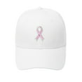 thumbnail image 1 of JFGHDG Breast Cancer Support Baseball Hat Pink Ribbon Embroidered Adjustable Cotton Dad Cap Casual Sun Hat for Outdoor Daily Use White One Size, 1 of 4