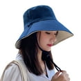 thumbnail image 1 of JFGHDG Bucket Hats for Woman Fisherman Hat Fascinators Hats for Women Bowler Hat Outdoor Hat Sun Hat Church Hat Women Sun Protection Dress Hat Foldable Adjustable Beach Hat Solid Color Blue One Size, 1 of 3