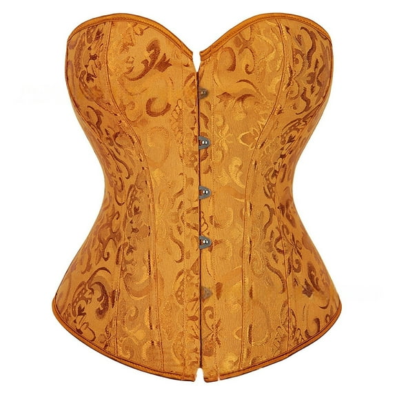 JFGHDG Bustier Shapewear Bustier Corset Cute Corset Women Corset Waist Cincher Corset Wedding Corset with Straps Gold M