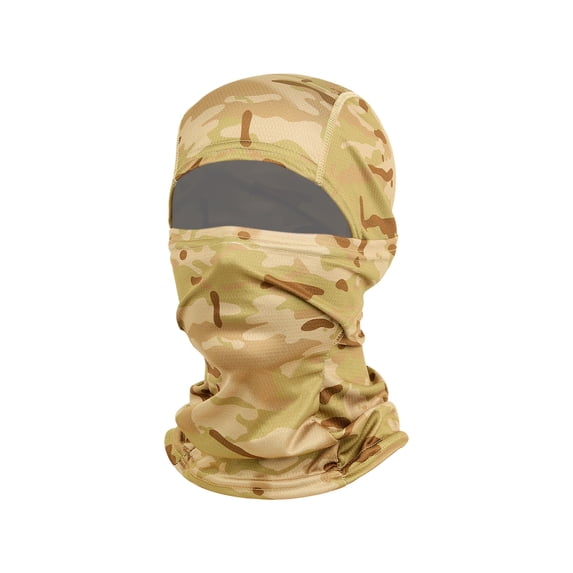 JFGHDG Camouflage Balaclava Face Mask Breathable Lightweight Tactical Ski Mask UV Protection Neck Gaiter for Cycling Hunting Motorcycle Outdoor Sports Yellow One Size