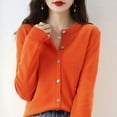 thumbnail image 1 of JFGHDG Cardigan Sweaters for Women Vintage Cardigan Button Down Cardigan Lightweight Cardigan Cardigans Womens Cardigan Sweaters Women Cardigan Orange M, 1 of 4