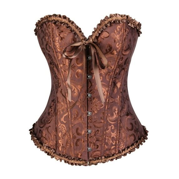 JFGHDG Corset Top Bustier Tops for Women Corset for Women Waist Cincher Corset Womens Corset Top Body Corset for Renaissance Brown Xl