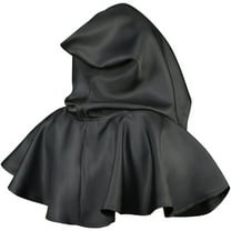 JFGHDG Cowl Hood Medieval Hood Hooded Shawl Black Cape Women Medieval Costume Mens Tunic Hooded Cloak Ponchos for Women Black One Size