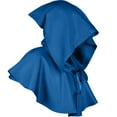 thumbnail image 1 of JFGHDG Cowl Hood Medieval Hood Hooded Shawl Blue Cloak Poncho Men Medieval Costume Mens Poncho Blue One Size, 1 of 3