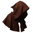 thumbnail image 1 of JFGHDG Cowl Hood Medieval Hood Medieval Accessories Brown Cloak Poncho Mens Tunic Renaissance Accessories Mens Poncho Coffee One Size, 1 of 4