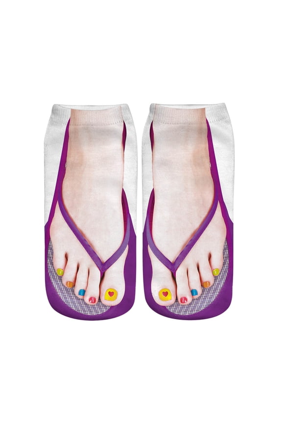 Crew Socks Low Cut Ankle Silly Socks 3d Manicure Socks Quirky Printed Socks Mens Crazy Funny Cool 3d Print Pattern Socks Classics Socks Personalized 3d Fun Sock Purple One Size