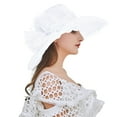 thumbnail image 1 of JFGHDG Derby Hat Vintage Victorian Style Bow Accent Wedding Hat Church Wedding Hat Formal Occasion Hat Classic Elegant Style Elegant Dress Hat Wide Brim Organza Hat Lightweight White One Size, 1 of 4