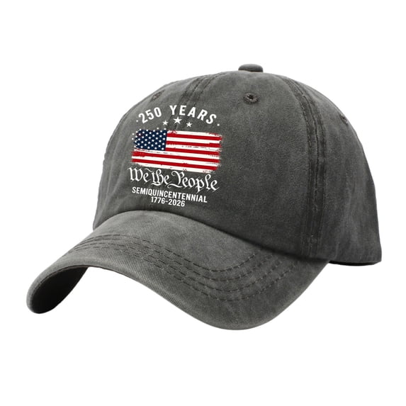 JFGHDG Embroidered Baseball Cap Trendy Retro Washed Dad Hat Sun Protection Unisex Patriotic Independence Day Headwear Army Green A