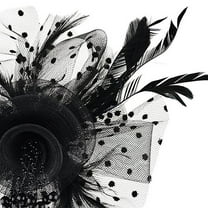 JFGHDG Fascinators Hats for Women,Tea Party Hats for Women,Head Piece for Women,Hat for Women,Fascinator Headband,Flower Headband Ribbons Feathers Headwear Mesh Tea Hat Black One Size