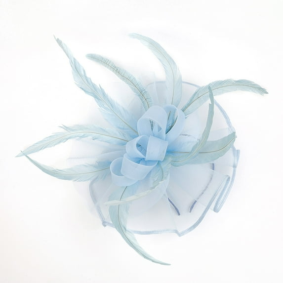 JFGHDG Fascinators Hats for Women,Tea Party Hats for Women,Head Piece for Women,Hat for Women,Fascinator Headband,Hat Headwear Church Feather Clip Fascinators Hat Wedding Cap For Blue One Size