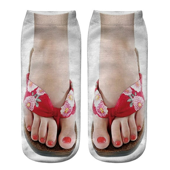 JFGHDG Feet Socks Personalized Low Cut Ankle Comfortable Summer Fashion Choice Print Flip Novelty Flip-flop 3d Printed Patterned Comfort Novelty Socks A2_p One Size